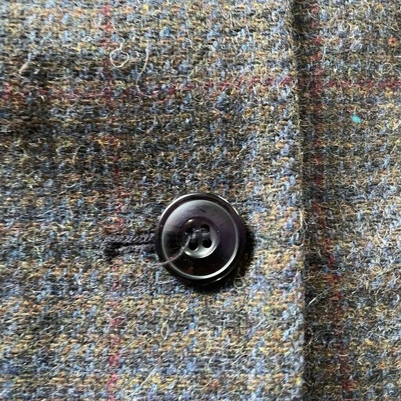 Vintage JL Colebrook Blazer Large Gray Plaid Wool Velvet Collar Academia NWOT - Picture 8 of 12